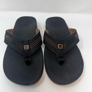 Reef Mens Sandals Flip Flops Size 10 Black Brown Ortho Seas Beach Water Shoes